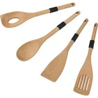 Stanley Rogers Kochbesteck-Set - Kochbesteck-Set aus hochwertigem Buchenholz, inklusive Pfannenwender und Kochlöffel, mit ergonomischen Griffen für sicheren Halt und langer Lebensdauer.