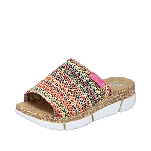 Rieker V2369 Wanderschuhe in multi/nellke Gr. 40 - Bequeme Wanderschuhe mit flachem Absatz und mittlerer Weite, ideal für lange Spaziergänge und Outdoor-Aktivitäten.