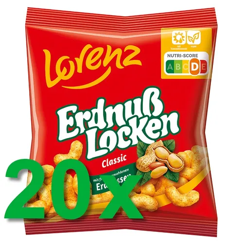 Lorenz Erdnusslocken Classic 20 x 30 g (600 g) - Nüsse & Trockenfrüchte - Besonders knusprig und luftig mit intensivem Erdnussgeschmack, ideal für den Snackgenuss zwischendurch.