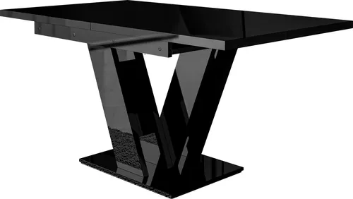 MIRJAN24 Esstisch Massiv - Stilvoller Ausziehtisch in Schwarz Hochglanz - Esstisch aus massivem Holz, ausziehbar von 120 cm auf 160 cm, ideal für gesellige Abende. Hochglanz-Oberfläche und robuste Bauweise für langlebigen Genuss.