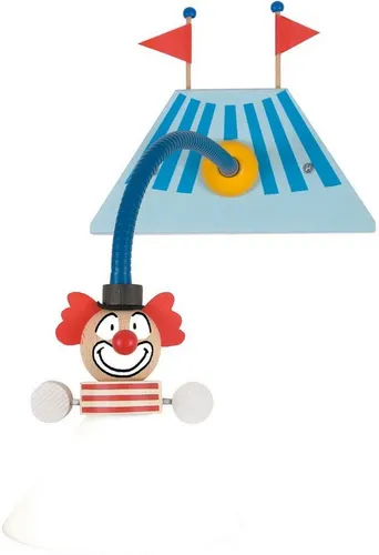 Wand-Leseleuchte Clown - Flexibel und Sicher - Flexibel einstellbare Wandleuchte Clown mit bruchfestem Schirm und Schukostecker. Ideal für Kinderzimmer, hergestellt in Deutschland. Bietet eine sichere und praktische Beleuchtungslösung.
