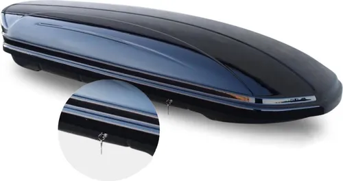 Dachbox MAA460 schwarz glänzend 460 Ltr + Menabo Tema Dachträger für Renault Megane III