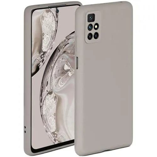 ONEFLOW Soft Case für Redmi 10 Hülle aus Silikon mit Kameraschutz, Silikonhülle mit erhöhtem Schutz fürs Display, Backcover Schutzhülle, weiche Handyhülle, Taupe