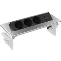 kalb 3er Flipup-Mehrfachsteckdose Voltaris mit USB A/C - Steckdosen & Zubehör – Hochfunktionales Design für die Möbelintegration; ideal für Büros und Heimbüros mit 3 Steckdosen und USB Ports für gleichzeitiges Laden mehrerer Geräte.