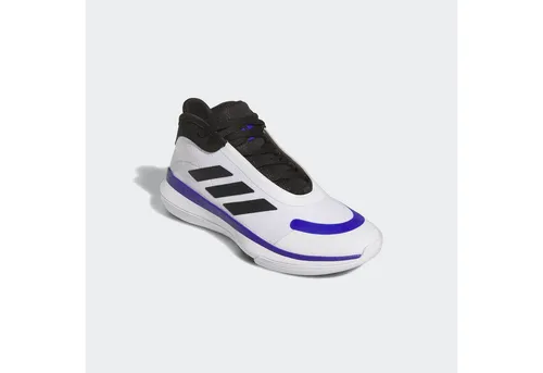 adidas Unisex Bounce Legends Low Trainers - Basketball-Schuhe in Cloud White/Core Black/Lucid Blue, bieten eine reguläre Passform und optimalen Halt dank der Gummiaußensohle.