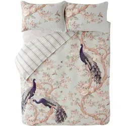 Laura Ashley Belvedere Duckegg Bettwäsche, 200x200 cm - Luxuriöser Bettbezug aus 100% Baumwollsatin mit eleganten Vogelmotiven. Pflegeleicht, mit Oeko-Tex® Made in Green für geprüfte Qualität. Inklusive zwei Kissenbezügen (50x75 cm) für ein stilvolles Schlafzimmer.