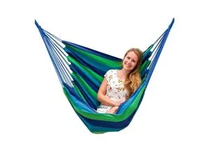 AMANKA Sitz-Hängematte 110x145cm - Bequemer Hängesessel bis 150kg für Garten und Reisen - Hängematten für entspannte Momente: Robuster Hängestuhl aus 100% Baumwolle, ideal für drinnen und draußen. Leicht verstaubar und perfekt für unterwegs!