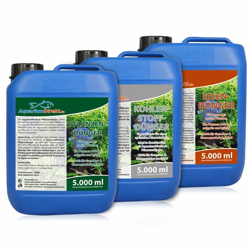 Aquarium Pflanzendünger Sparset 5 L Eisendünger Kohlenstoffdünger 3,33€/1l