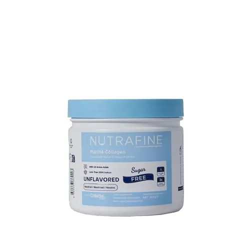 Nutrafine Kollagenpulver Fisch – Marine Hydrolysierte Kollagen Peptide – Natürliches Fischkollagen Typ 1