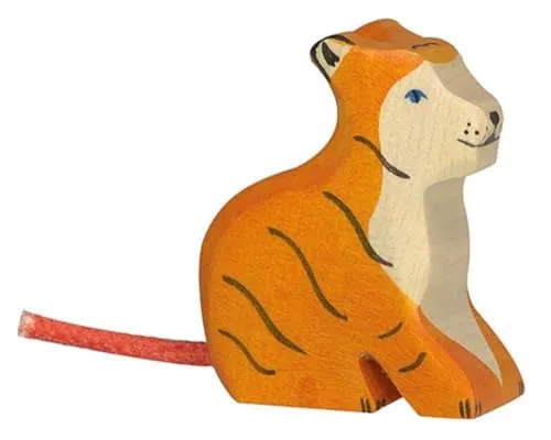 Holztiger Tiger, klein, sitzend, 80138