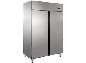 GastroHero Tiefkühlschrank Profi 1400 GN 2/1 - Kühlschrank für Gastronomie mit 2 selbstschließenden Türen aus Chrom-Nickel-Stahl, energiesparend und mit digitaler Temperaturkontrolle für optimale Frische.