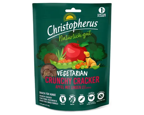 Christopherus Vegetarian Crunchy Cracker Apfel mit Linsen 125 g, für: Hund