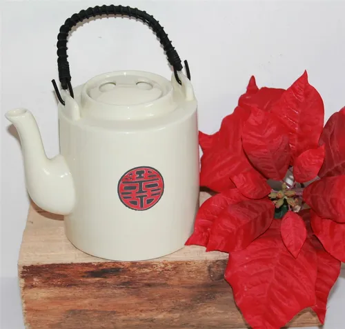 Teekanne Kaffeekanne Mocca Espresso Grüntee beige Keramik Asia China 015