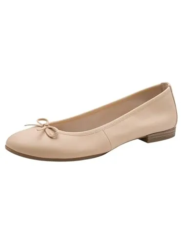 Tamaris Damen Ballerina aus Leder, beige, 39 EU von Tamaris