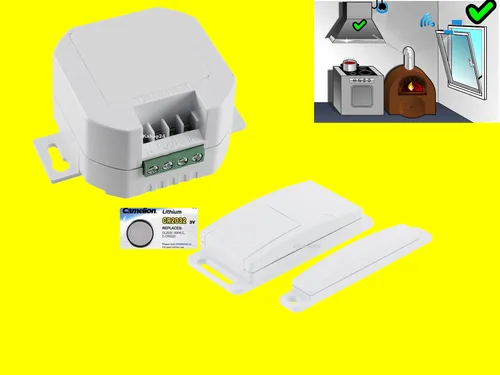 FUNKABLUFTSTEUERUNG Fensterkontaktschalter Dunstabzug-Haube Einbau/Unterputz-Set