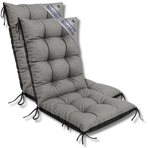 Gartenstuhl Hochlehner Auflagen Set 2x 50x120 cm – Komfortable Sitzpolster für Gartenmöbel
