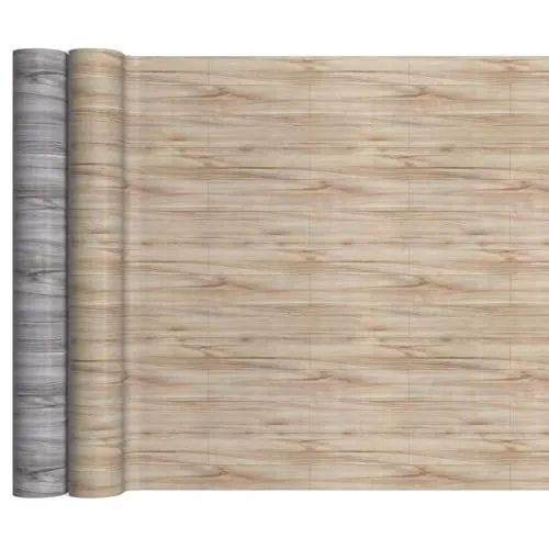 PVC Bodenbelag Meterware Vinylboden Vinyl Bodenbelag Fußbodenbelag 140cm Breite Holzoptik Holz Beige 120 x 140 cm