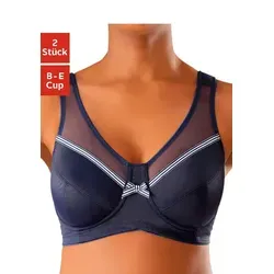 Entlastungs-BH PETITE FLEUR, Damen, Gr. 105, Cup B, blau (marine, weiß) - Funktionsunterwäsche ohne Bügel, aus angenehm weichem Microtouch-Material mit optimaler Passform und breiteren Trägern für höchsten Tragekomfort.
