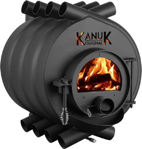 KANUK Original Warmluftofen 13 kW - Effizienter Kaminofen mit 13 kW, ideal für alle Zimmer. Ausgestattet für den Holzverbrauch, bietet er eine hervorragende Energieeffizienzklasse A+.