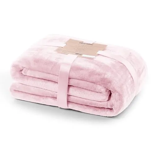 DecoKing Kuscheldecke 160x210 cm rosa Decke Microfaser Tagesdecke Fleece weich sanft kuschelig pink puderrosa powderpink Mic