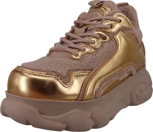 Buffalo Chai Warm Vegan Nappa/Fur Trainingsschuh beige 40 EU - Sneaker in Größe 40, aus veganem Nappa und Kunstfell, ideal für umweltbewusste Modebewusste.
