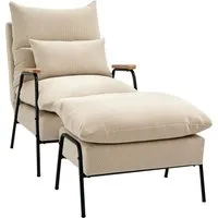 HOMCOM Relaxsessel mit Hocker - Verstellbare Rückenlehne für optimalen Komfort - Ohren- & Armlehnensessel mit stufenlos verstellbarer Rückenlehne bis 155°, ideal zum Entspannen und Relaxen. Inklusive Fußhocker für zusätzlichen Komfort und Belastbarkeit bis 180 kg.