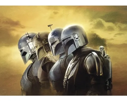 Komar Wandbild - Star Wars The Mandalorian Line Up 50 x 70 cm - Poster & Kunstdrucke mit epischem Mandalorianer-Design, fotorealistisch und lichtbeständig, ideal für Kinderzimmer-Dekoration.