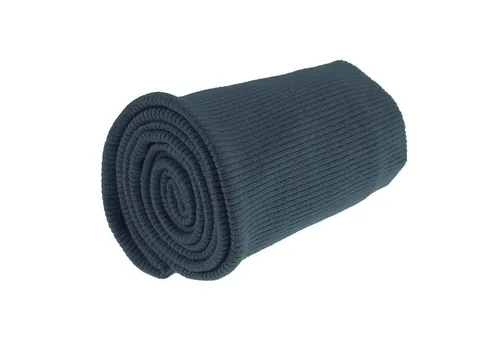 maDDma Stoff 16x80cm Strickbündchen elastisch gerippt, graublau