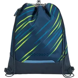 coocazoo Turnbeutel Fast Lime 211768 - Praktischer Turnbeutel mit Kordelzug, Reißverschlussfach und Reflektorstreifen. Ideal für die Schule und lässt sich einfach am Schulrucksack befestigen.