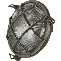 Licht-Erlebnisse Außenwandleuchte Messing rund IP64 - Maritime Außenwandleuchte aus massivem Messing mit antikem Design, ideal für Eingangsbereiche und Terrassen. Wetterfest und rostfrei dank IP64 Schutz.