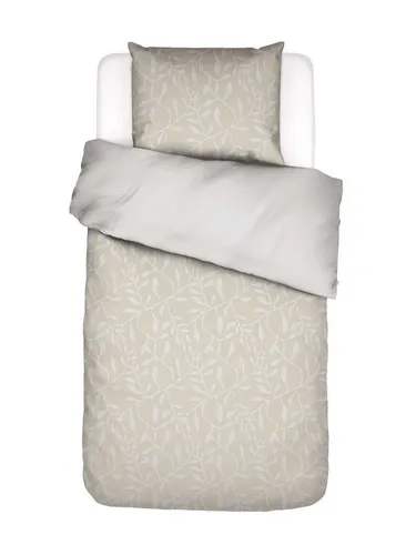 Essenza Bettwäsche Willow, 2-teilig, Grau mit Blattmuster - Moderne 2-teilige Bettwäsche aus 100% Baumwolle, mit elegantem Blattmuster in Stone Gray. Ideal für stilvolle Schlafzimmer und pflegeleicht bei 40 °C waschbar.