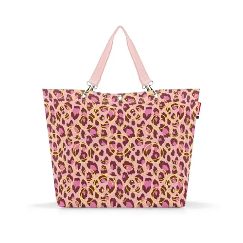 reisenthel shopper XL smiley® leo blush – Vielseitige, wasserabweisende Shopping Bag - Ideal für jeden Anlass: Ob beim Großeinkauf, am Strand oder im Freibad. Diese geräumige Tasche bietet viel Platz und praktische Innentaschen für Ordnung. Robust und nachhaltig aus recyceltem Material, perfekt für den täglichen Einsatz.