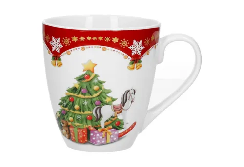 van Well Becher Kaffeebecher Weihnachtszauber 53cl Kaffeetasse Tasse Becher Winter, Porzellan, Weihnachtsgeschirr, Weihnachten, Weihnachtsset, Geschirr