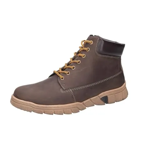 Waldläufer 965802 200 420 Stiefel - Herrenstiefelette aus Fettleder mit herausnehmbarem Filzfußbett, ideal für Wanderungen und Alltag. Die flexible TPU-Laufsohle sorgt für Komfort und Stabilität.