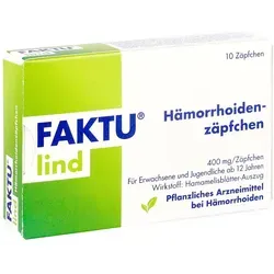 Faktu Lind Hämorrhoidenzäpfchen 10 ST - Arzneimittel zur Linderung von Juckreiz, Nässen und Brennen bei Hämorrhoiden. Pflanzlich mit Hamamelisblätter-Auszug, ideal für die Anfangsstadien von Hämorrhoidalleiden.