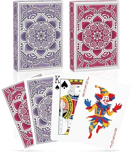Stück Spielkarten Standard Spielkarten Designer Profi Pokerkarten Kartendeck Spielkarten für Familien Kartenspiele Party Texas Holdem Poker Blackjack Euchre Canasta Pinochle-Kartenspiel (Rosa/Lila) 2