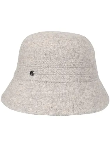 LOEVENICH Glockenhut | Wollmischung | Damen | OneSize | Modisches Accessoire für Herbst & Winter Light Grey