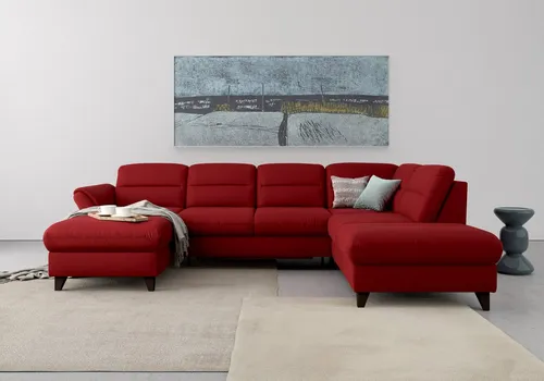 sit&more Wohnlandschaft Mellum U-Form, Federkern, wahlweise mit Bettfunktion, Stauraum und Armteilfunktion