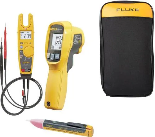 Fluke T6-600 Hand-Multimeter mit Infrarot-Thermometer - Multimeter mit innovativer offener Gabelmessung und Infrarot-Thermometer für schnelle Temperaturchecks, ideal für Elektriker und Techniker.