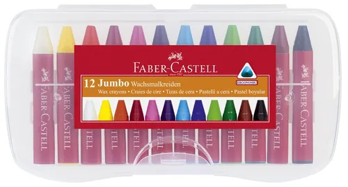 FABER-CASTELL Jumbo Wachsmalstifte farbsortiert, 12 St. von Faber-Castell