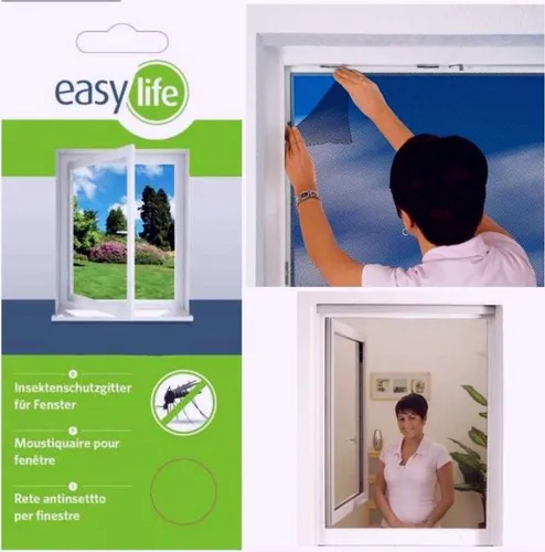 IS-Gitter-Fenster 130 x 150 cm weiss mit Klettband