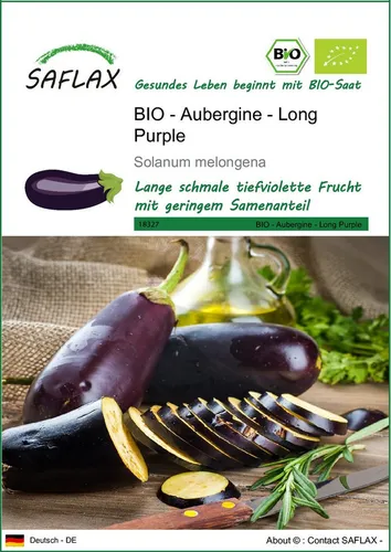 SAFLAX Gemüsesamen SAFLAX - Samen - BIO - Aubergine - Long Purple