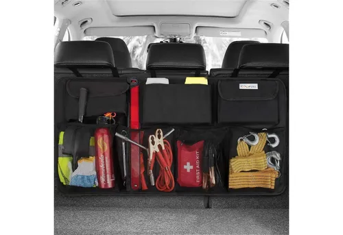 LuxusKollektion Hängeaufbewahrung Kofferraum Organizer Auto Aufbewahrungstasche Netz Multi Schwarz