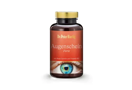 Dr. Peter Hartig Augenschein Forte - 180 Kapseln, 6-Monats-Vorrat mit Lutein und Zeaxanthin, unterstützt die Sehgesundheit und ist lactose-, gluten- und hefefrei