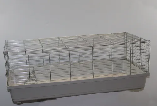 1,20m Hasenkäfig Meerschweinkäfig grau von XXL-Heimtiercenter