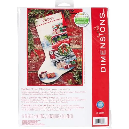 Dimensions 70-08986 Santa's Truck Weihnachtsstrumpf von Dimensions