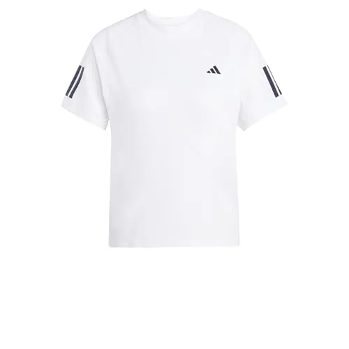 adidas Women's Club 3 Stripe Tennis Climacool T-Shirt, White, XL