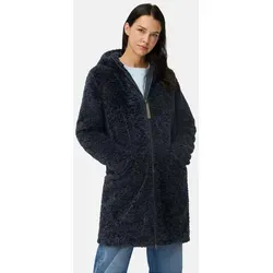 camel active Damen Teddy Mantel mit Kapuze Navy