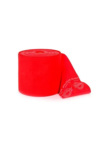 TheraBand® latexfrei Übungsband 45,5m ROT mittelstark - Latexfreies Übungsband von TheraBand, 45,5 m lang, ideal für vielseitiges Widerstandstraining. Puder- und geruchsfrei, perfekt für professionelle Anwendungen in der Fitness und Rehabilitation.