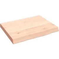 vidaXL Handgefertigtes Wandregal aus Eiche - Schweberegal aus massivem, unbehandeltem Eichenholz mit einzigartiger Naturkante, ideal für rustikale Wohnräume und vielseitig einsetzbar.